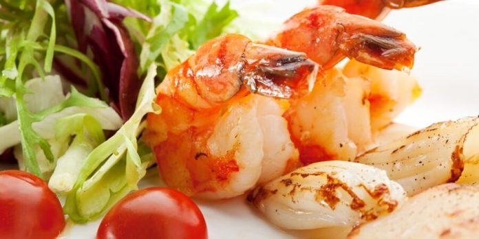 spiedino capesante scampi